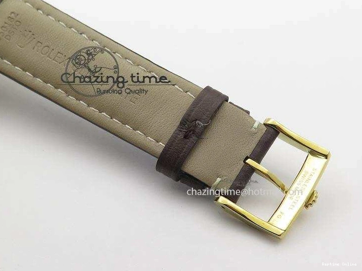 0406 Cellini Date YG White Numeral Dial On Brown Leather Strap A Affordable 3883